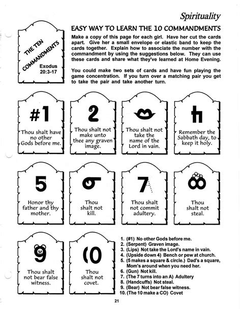 ten commandments printable template